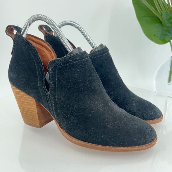 Jeffrey Campbell Cromwell Ankle Boots Women's 9 Black Suede Pointed Toe Western - Picture 1 of 16